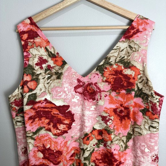 Talbots Womens Pink Floral Sheath Dress Size 18 100% Cotton Mini Dress NWT - Picture 3 of 12